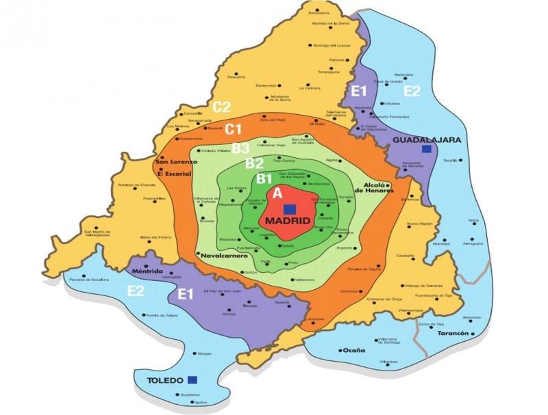 मैड्रिड जोन टी नक्शा