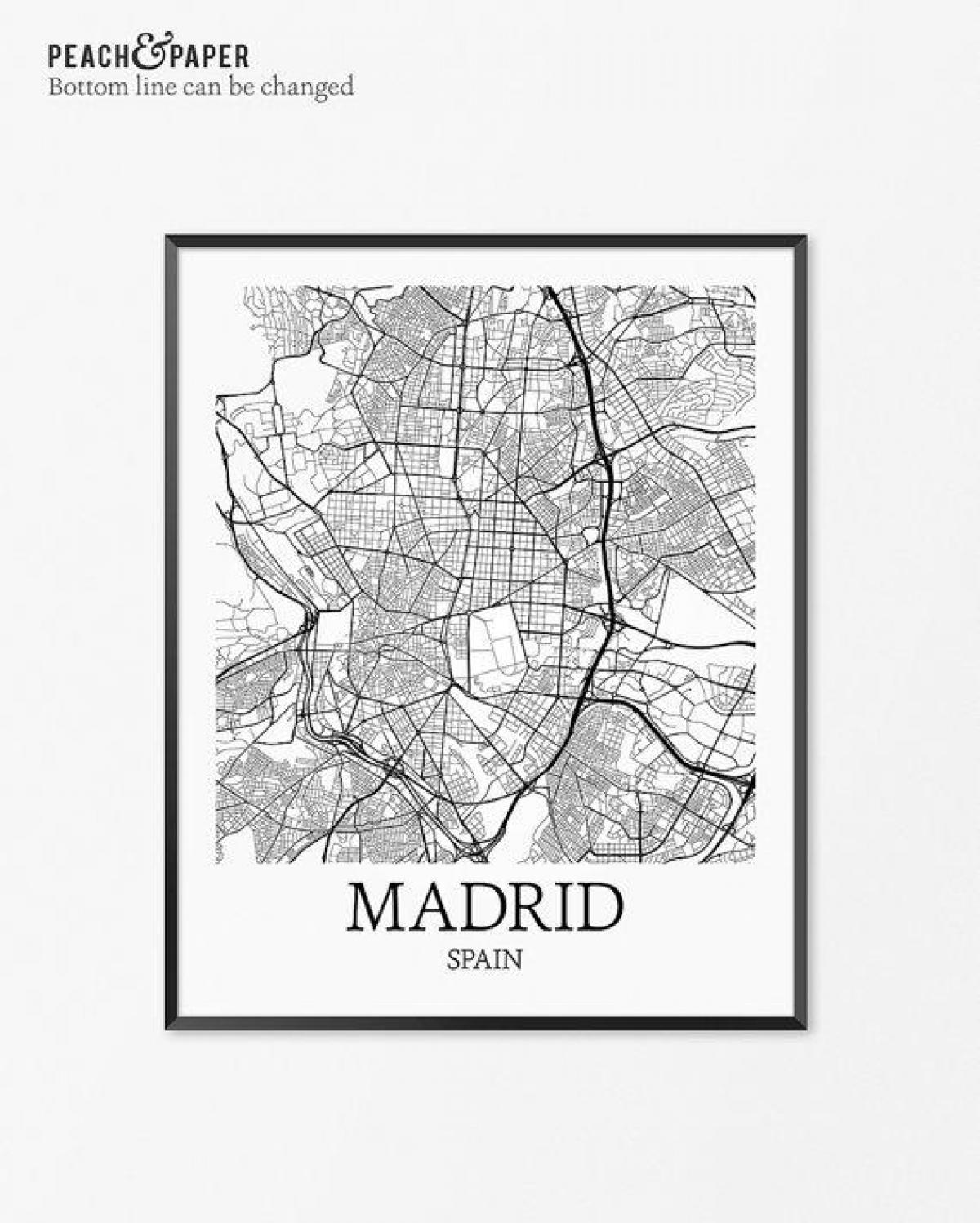 नक्शा मैड्रिड के नक्शे पोस्टर