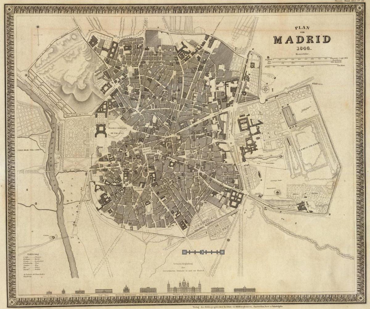 नक्शा मैड्रिड के पुराने शहर
