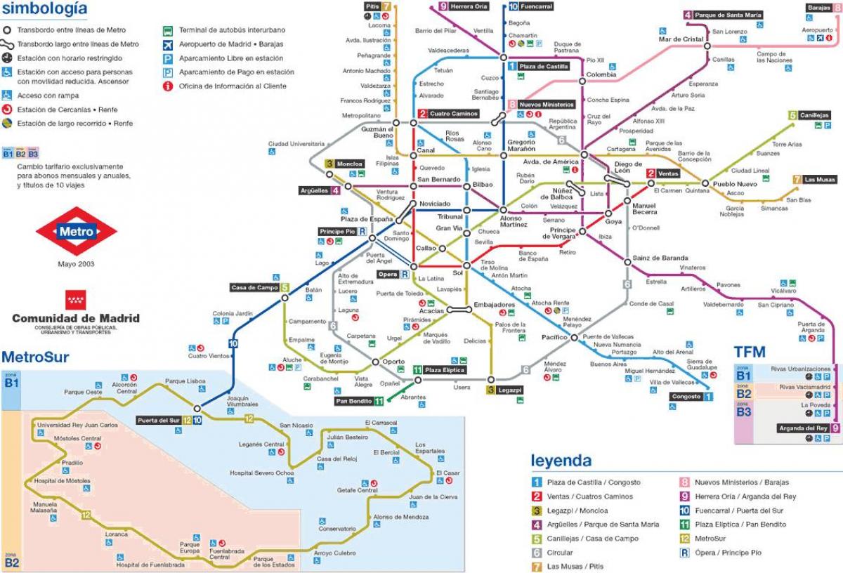 मैड्रिड मेट्रो स्टेशन का नक्शा