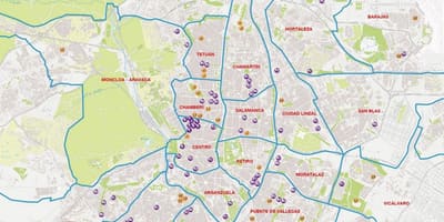 क्षेत्रों मैड्रिड के नक्शे