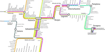 नक्शे के renfe ट्रेन का नक्शा मैड्रिड