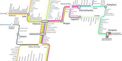 नक्शे के renfe ट्रेन का नक्शा मैड्रिड