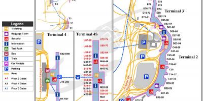 मैड्रिड अंतर्राष्ट्रीय हवाई अड्डे का नक्शा