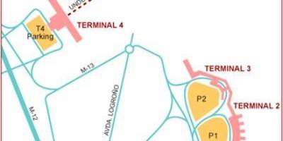 मैड्रिड हवाई अड्डे के टर्मिनल का नक्शा