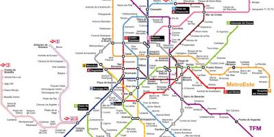 मेट्रो डे मैड्रिड नक्शा